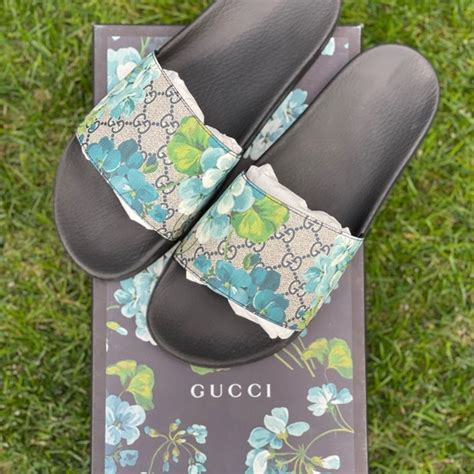 gucci floral slides mens|Gucci floral slides outfit.